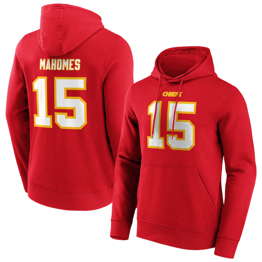 Men's Kansas City Chiefs #15 Patrick Mahomes Red Hoodie Men's Kansas City Chiefs #15 Patrick Mahomes Red Hoodie